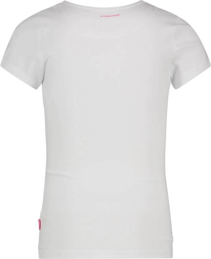 Vingino ! Meisjes Shirt Korte Mouw Maat 116 Wit Katoen/elasthan
