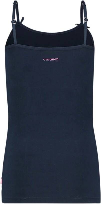 VINGINO ! Meisjes Hemd Maat 104 Donkerblauw Katoen/elasthan