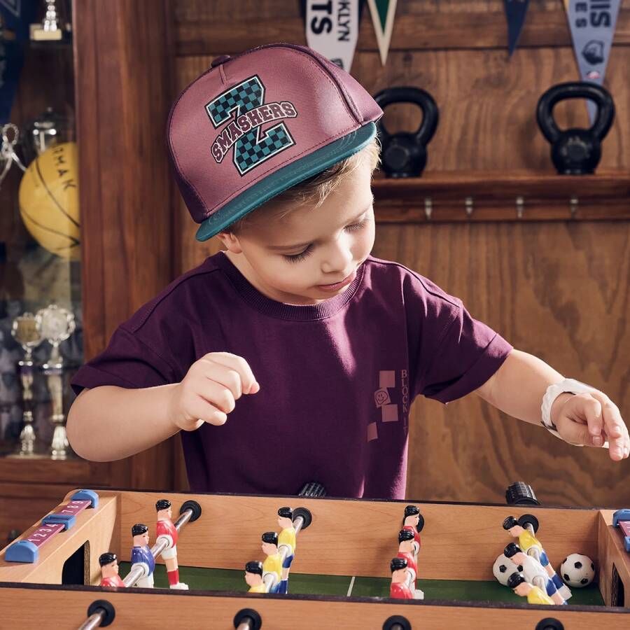 Z8 ! Jongens Shirt Kort Mouw -- Aubergine Katoen/elasthan