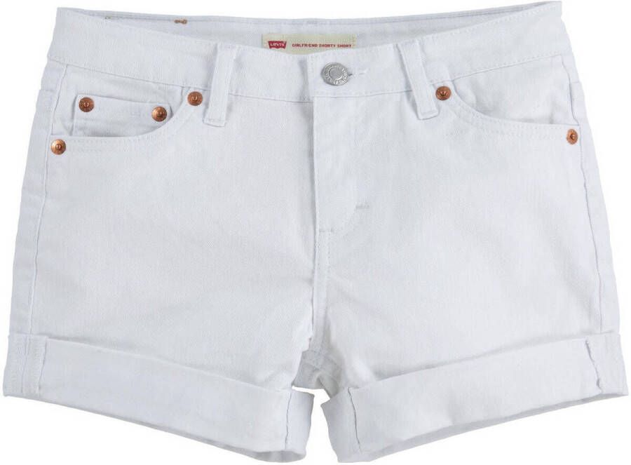 Levi's Kids Girlfriend loose fit jeans short white001