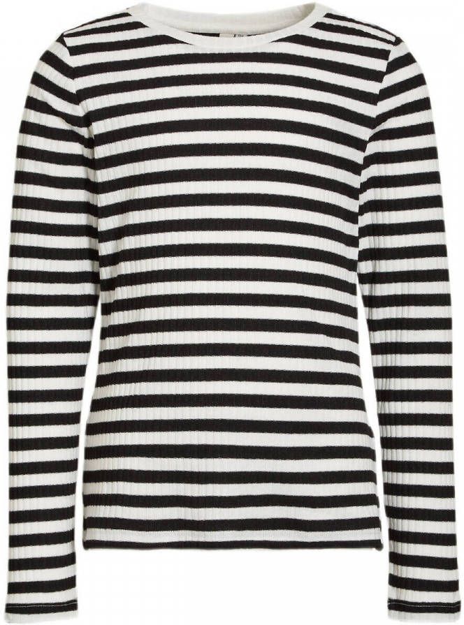 LITTLE PIECES gestreepte longsleeve LPELLY zwart/wit