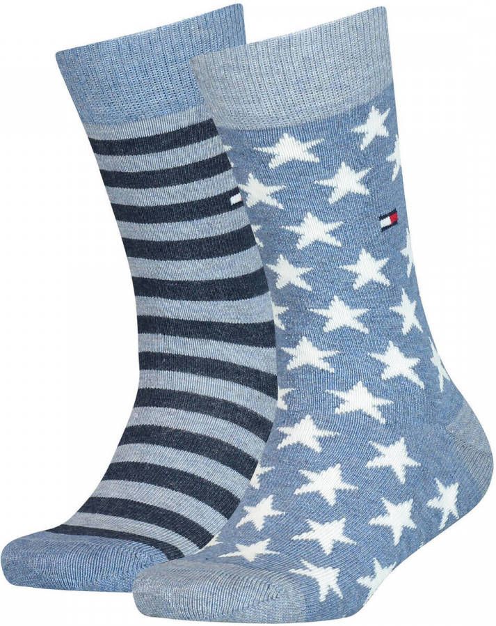 Tommy Hilfiger Sokken Kids Sock 2P Stars And Stripes Blauw