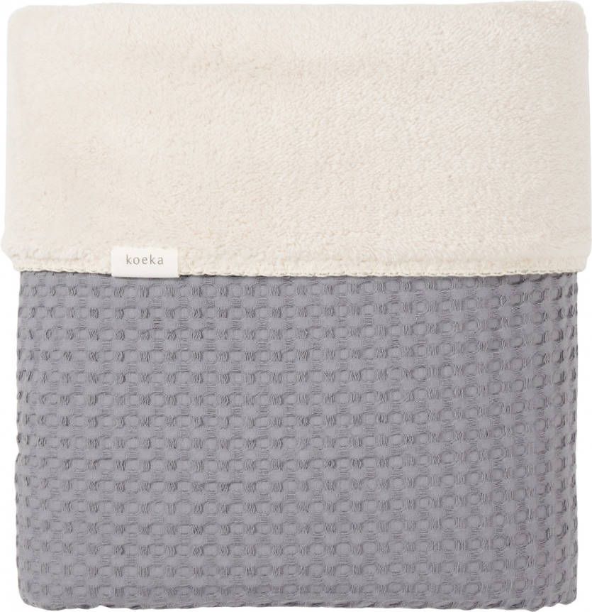 koeka  kinderdeken wafelpique/pluche Oslo steel grey/pebble Grijs Gr.Kindermode (2 6 jaar)