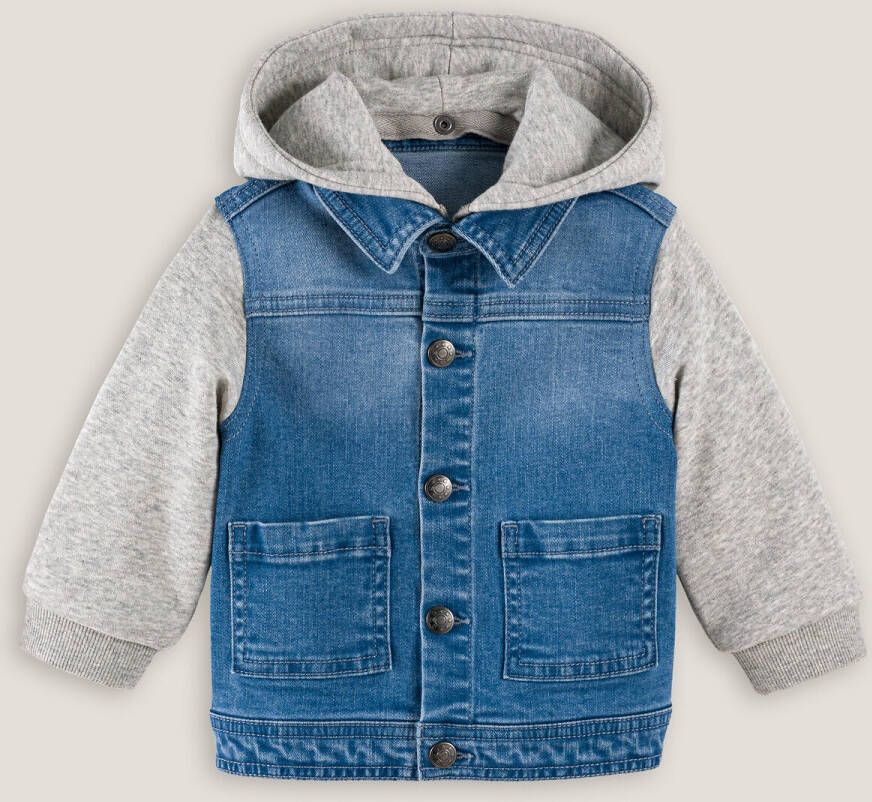 LA REDOUTE COLLECTIONS Vest in jeans en molton met kap