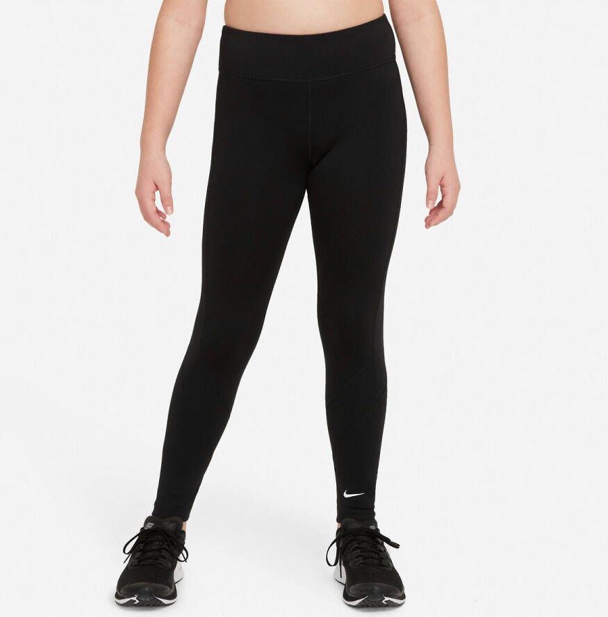 Nike Dri FIT One Legging voor meisjes Black/Black/Black/White Kind