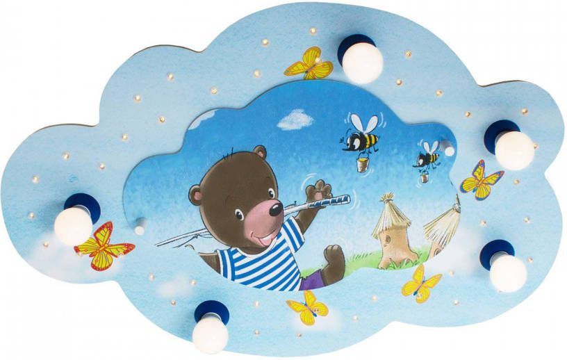 Elobra Plafondlamp Beer met Angel Beeldwolk, blauw