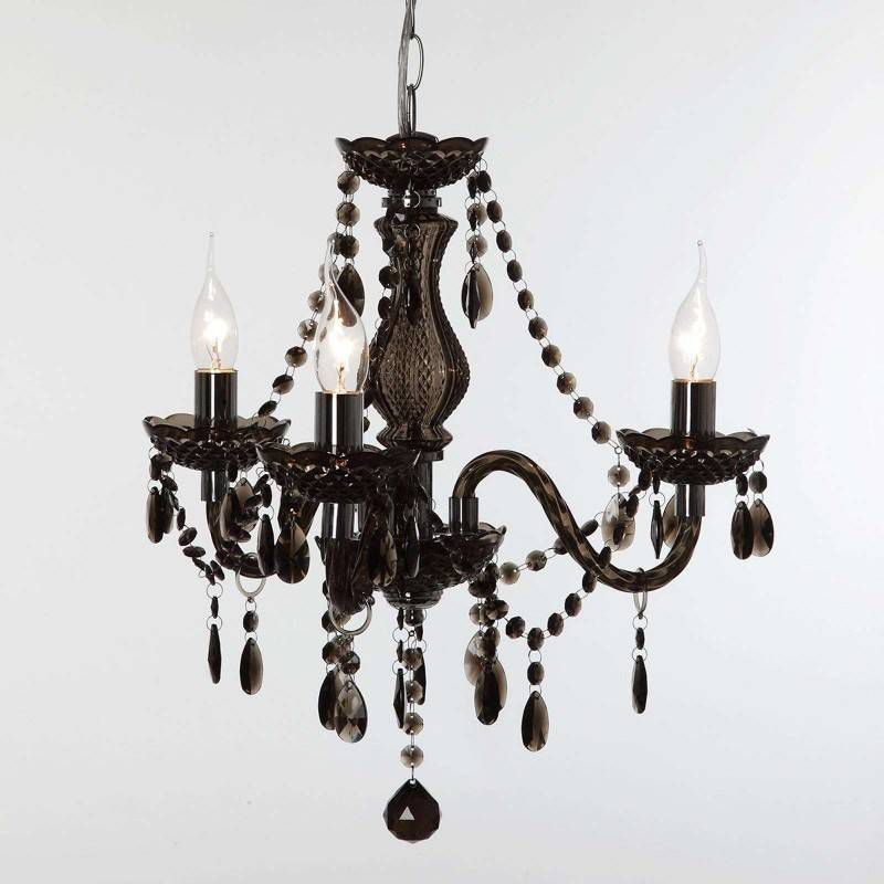 Trio international Kroonluchter Luster Crystal 40cm 3 lichts zwart transparant R11073002