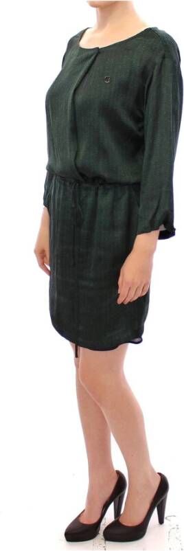 Armani Green Zig Zag Logo 3/4 Sleeve Dress , Groen, Dames