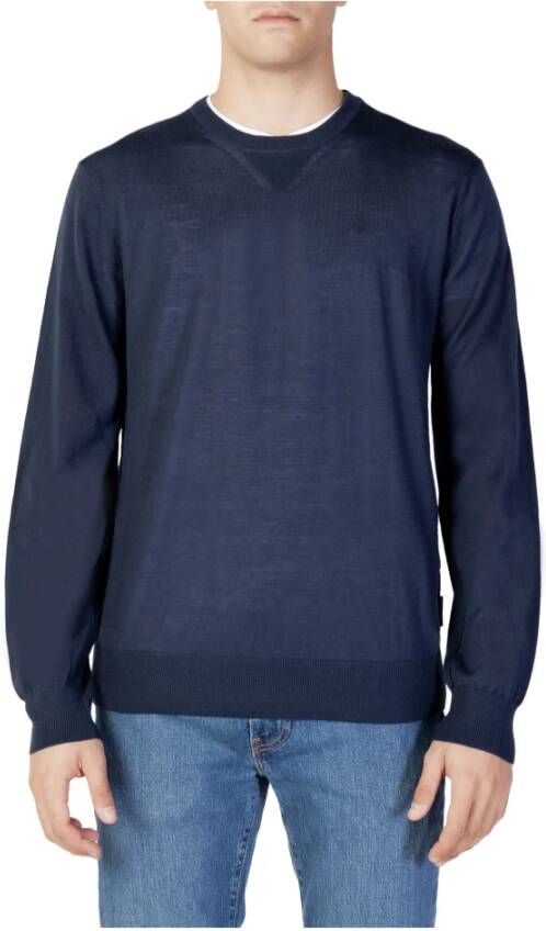 Armani Exchange Ronde hals gekweek , Blauw, Heren