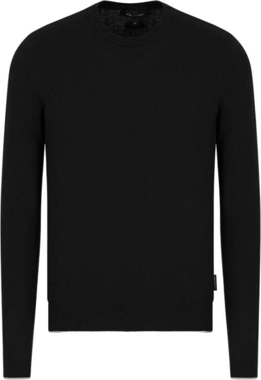 Armani Ronde hals gekweek , Zwart, Heren