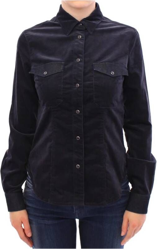 Armani Stretch Button Down Shirt , Blauw, Dames