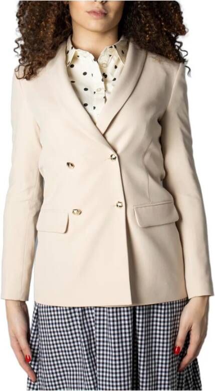 Gaudi Blazer reverskraag voorzakken , Beige, Dames