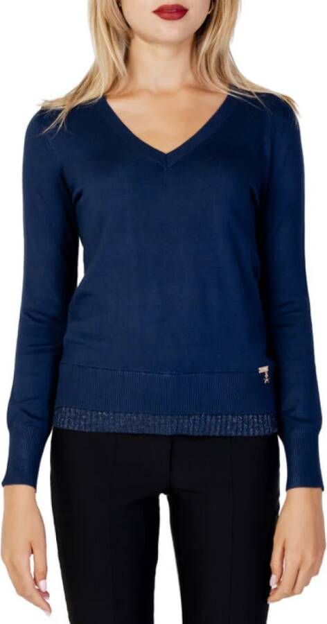 Gaudi V hals gebreide kleding , Blauw, Dames