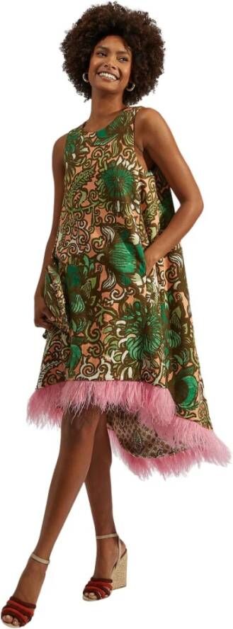 La DoubleJ La Scala High Dress(With Feathers), Roze, Dames