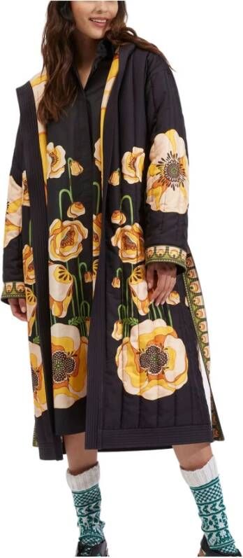 La DoubleJ Reversible Puffer Robe(Placed), Zwart, Dames