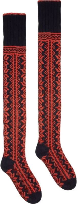 La DoubleJ Long Mountain Socks , Rood, Dames