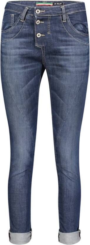 Please Medium Waist Boyfriend Jeans , Blauw, Dames