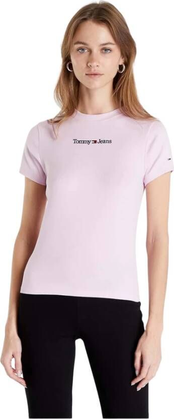 Tommy Jeans T shirts Roze Dames