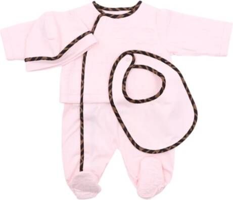 Fendi Jersey three piece effect set with romper, hat & bib