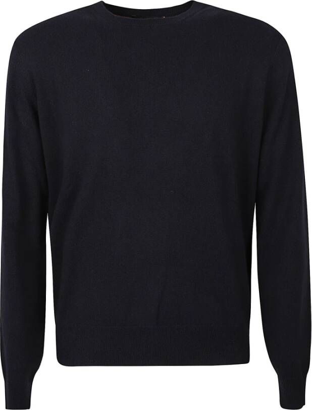 Loro Piana Ronde hals gekweek , Blauw, Heren
