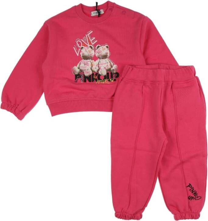 pinko Fleece tracksuit pasgeboren meisje fucsia , Rood, Dames
