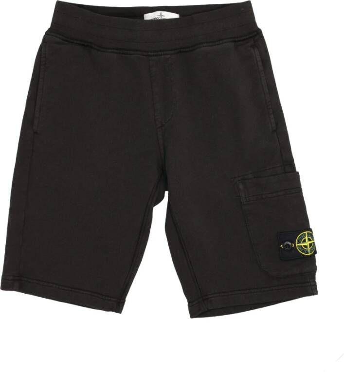 Stone Island Shorts With Logo , Zwart, Heren