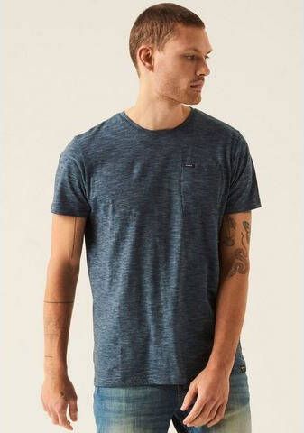 Garcia gemêleerd regular fit T shirt blue lake