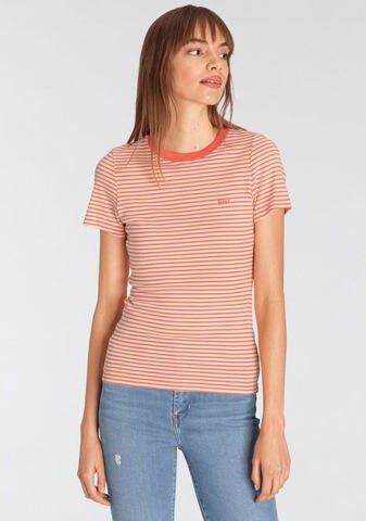 Levi's SS T shirt met streepprint en logo