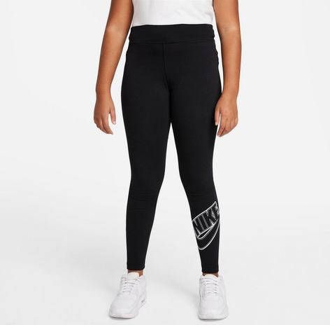 Nike Sportswear Essential Legging met halfhoge taille voor meisjes Zwart