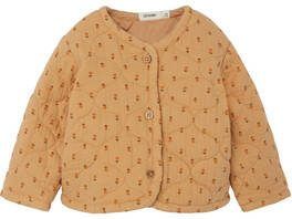 LIL' ATELIER BABY jasje NBFDAHLIA met all over print lichtbruin