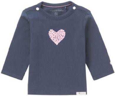 Noppies ! Meisjes Shirt Lange Mouw Maat 44 Donkerblauw Katoen/elasthan