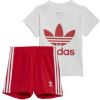Adidas Originals Trefoil Short en T shirt Set White/Vivid Red Kind online kopen