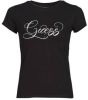 Guess T shirts Shortsleeve Glitzy Logo R4 Zwart online kopen