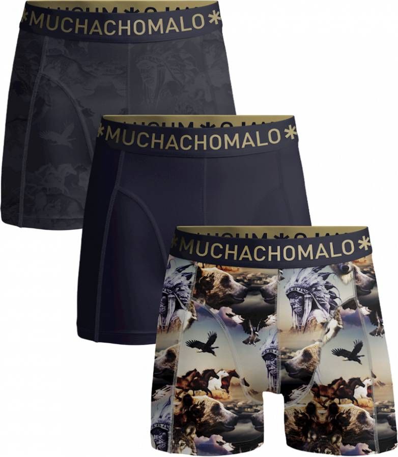 Muchachomalo Jongens 3 Pack Boxershorts Print/Effen