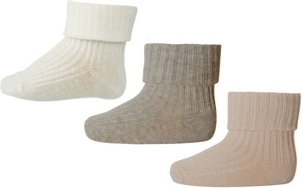 MP Denmark Sokken Cotton rib baby socks 3 pack Groen
