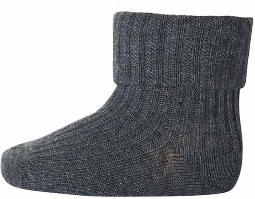 MP Denmark Sokken Cotton Rib Baby Socks Donkergrijs