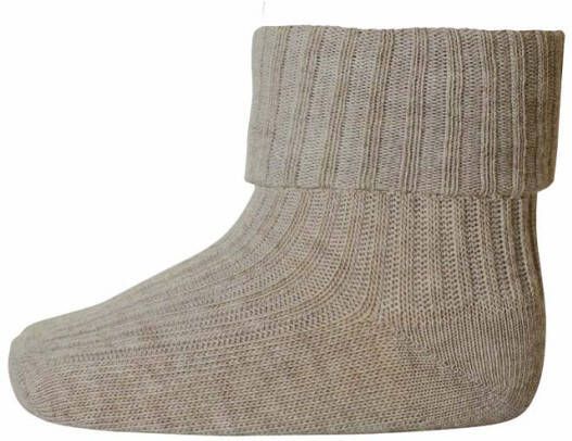 MP Denmark Sokken Cotton Rib Baby Socks Lichtbruin