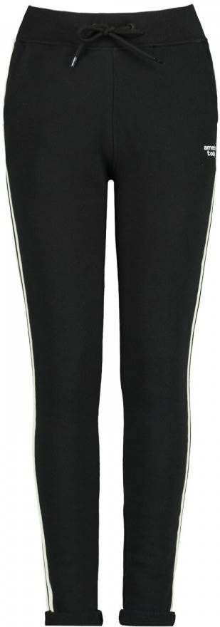 America Today Junior joggingbroek Celina met zijstreep zwart/wit