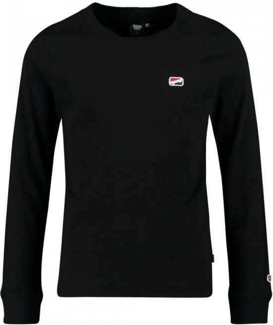 America Today Junior longsleeve Lars met tekst zwart/wit