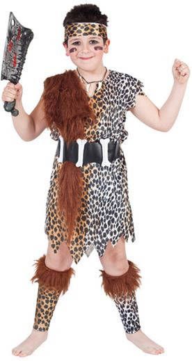 Merkloos Holbewoner Kostuum Voor Kinderen T 02(M )