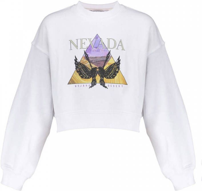 Frankie&Liberty sweater Chrissie met printopdruk wit