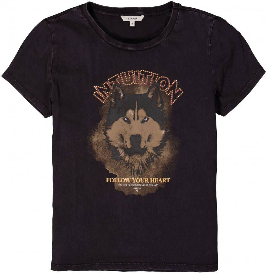 Garcia T shirt J10202 1755 off black met fotoprint