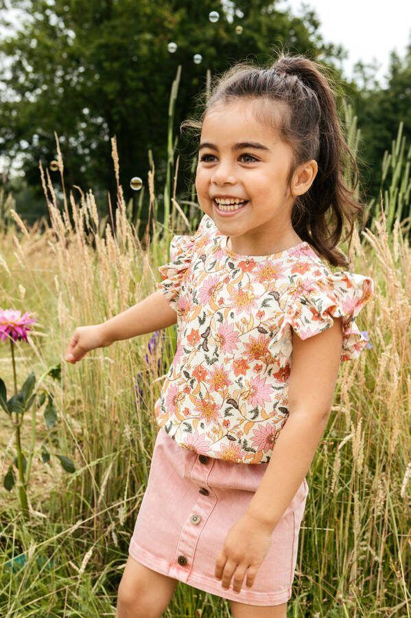 LOOXS ! Meisjes Blouse Korte Mouw -- All Over Print Polyester/elasthan