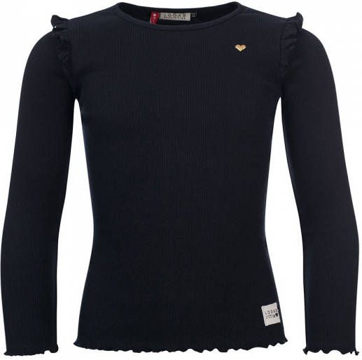 Looxs Revolution Navy rib jersey t shirt voor meisjes in de kleur