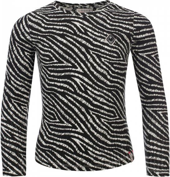 Looxs Revolution Rib jersey t shirt zebra voor meisjes in de kleur
