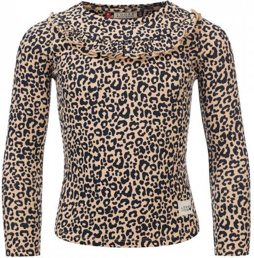Looxs Revolution T shirt rib jersey pantherprint voor meisjes in de kleur