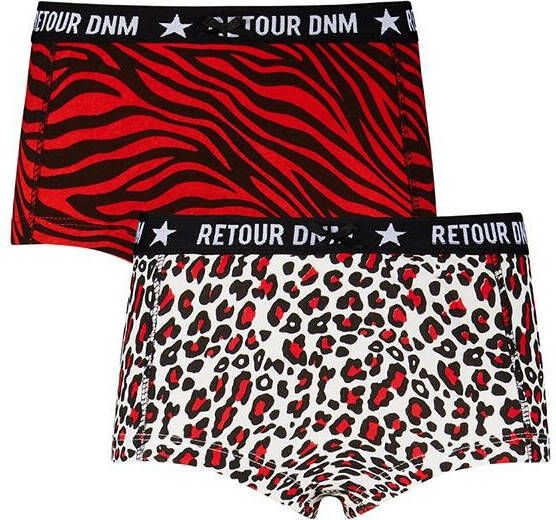 Retour Denim ! Meisjes 2-pack Hipster Maat 140 All Over Print Katoen/elasthan