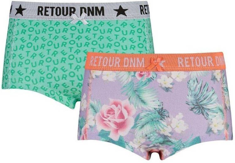 Retour Denim ! Meisjes 2-pack Boxers Maat 104 Diverse Kleuren Katoen/elasthan