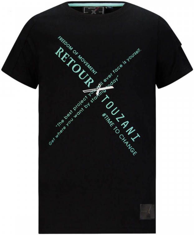 Retour Denim Retour X Touzani T shirt Knock met logo zwart