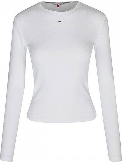 TOMMY JEANS Shirt met lange mouwen TJW BABY RIB JERSEY C NECK LS met merklabel borduursel